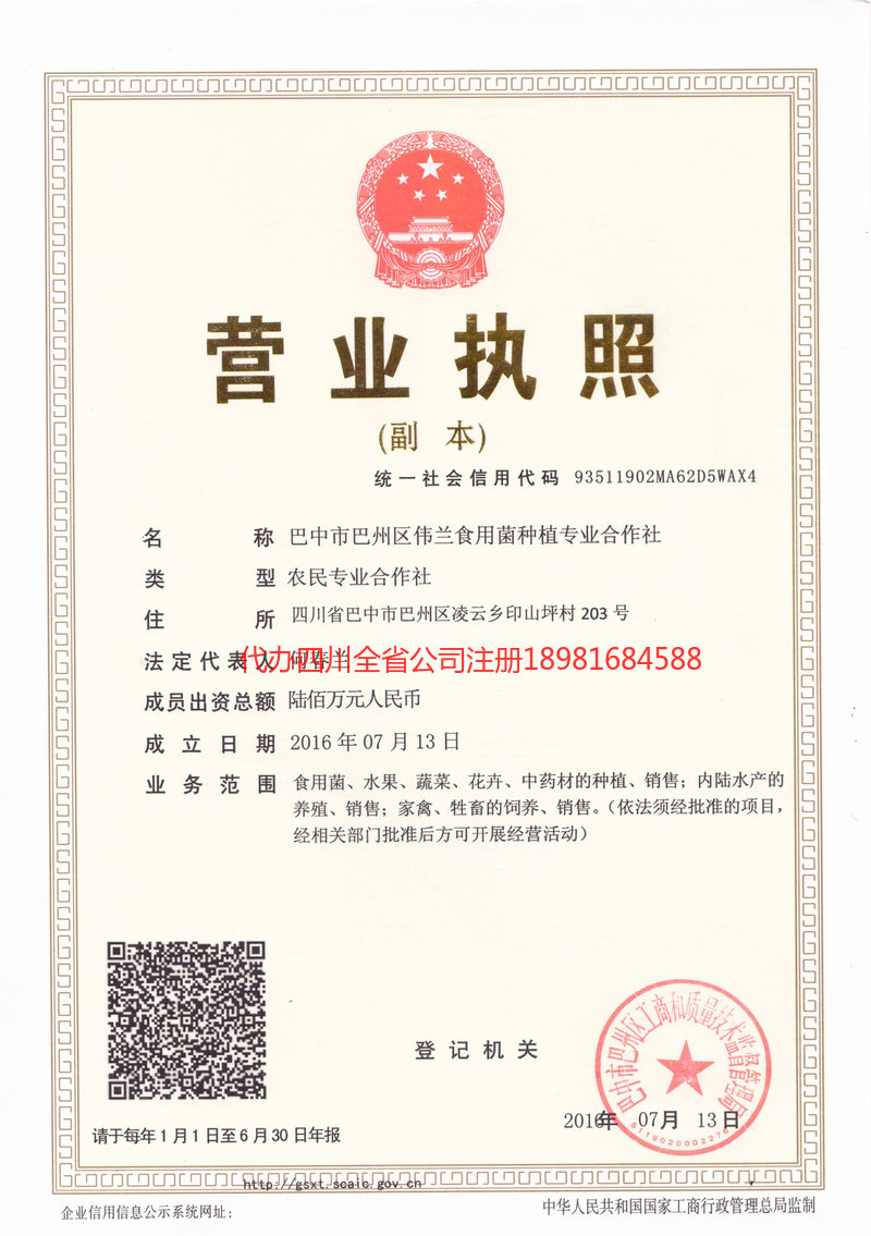 喀什市喀什市伟兰食用菌种植专业合作社